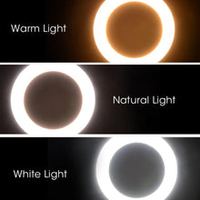 Cargar imagen en el visor de la galería, Aro de luz led 6 “ con soporte tripié de mesa  Mod LED317 - mychinashop.com
