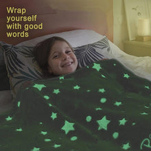 Cargar imagen en el visor de la galería, Manta cobija suave fluorescente para decoración de Navidad, regalo de cumpleaños, cura textil para el hogar, acabado de estrella, Luna, manta luminosa, curación de Luna
