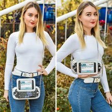 Cargar imagen en el visor de la galería, Bolso de mano para teléfono móvil con teclado completo para mujer, bolsa de mensajero de pu con láser, moda europea y americana creativa, simulación divertida, MOD LH1240
