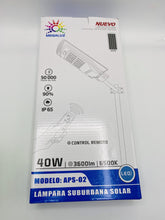 Cargar imagen en el visor de la galería, Lampara suburbana solar 40 W modelo w716 de energía Solar PIR, Sensor de movimiento, mod W716 luz de pared, impermeable, luz de inundación de jardín al aire libre, lámpara de camino de calle - mychinashop.com
