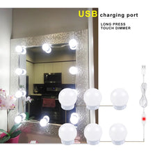 Cargar imagen en el visor de la galería, Lámpara LED USB de 5V para tocador, interruptor con Sensor táctil, regulable, para maquillaje, espejo de pared, Bombilla para tocador, mesa de maquillaje,

