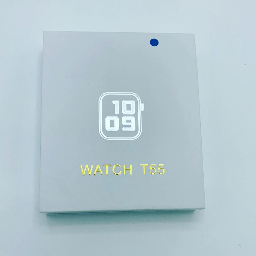 Smart wach. T55 Reloj inteligente deportivo para hombre y mujer, Mod T-55 reloj inteligente deportivo con doble correa  con Bluetooth, control de la salud, llamadas manos libres para teléfonos inteligentes iOS y Android