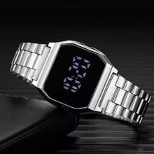 Cargar imagen en el visor de la galería, Reloj de  mujeres relojes de moda de lujo LED Digital Reloj para mujeres acero cuadrado completamente táctil Reloj de pulsera deportivo damas Reloj de Mujer
