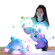 Cargar imagen en el visor de la galería, Muñeco de peluche luminoso 40 cm  con forma de delfín para niños, cojín de almohada con luz LED,
