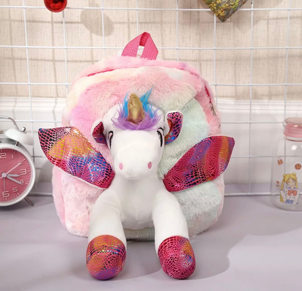 Mochila de peluche unicornio con luz y sonido NUEVO MODELO 878-11