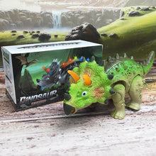Cargar imagen en el visor de la galería, Triceratops luz y sonido Juguetes Educativos de gran tamaño para niños, robot de dinosaurio eléctrico para caminar, modelo electrónico de Animal con sonido ligero MOD 817
