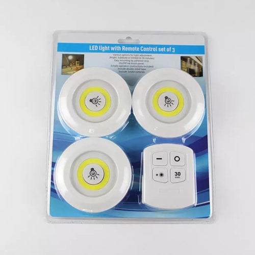 Luces LED inalámbricas para dormitorio, lámpara de noche de armario regulable con Control remoto, 3W, luz LED para debajo de gabinete - mychinashop.com