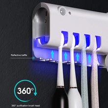 Cargar imagen en el visor de la galería, soporte de cepillo de dientes de energía Solar UV, esterilizador de doble capa, dispensador automático de pasta de dientes, accesorios de baño MOD GH2206
