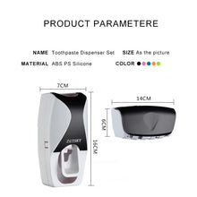 Cargar imagen en el visor de la galería, Dispensador de pasta de dientes automático, soporte de pared a prueba de polvo, soporte de pared para almacenamiento, exprimidor de Set de accesorios de baño MOD GH1723
